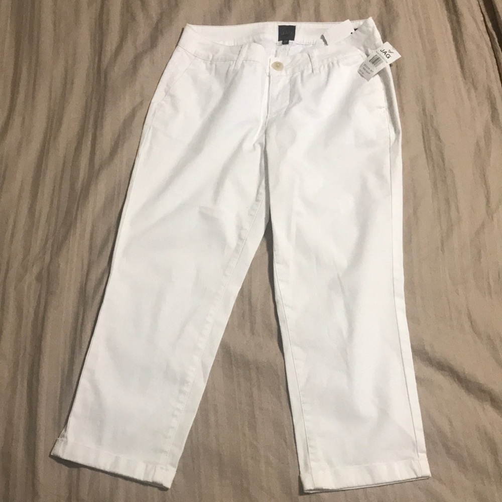 JAG white crop pants.